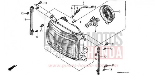 HEADLIGHT (CBR1000FH/FJ/FM) CBR1000FJ de 1988